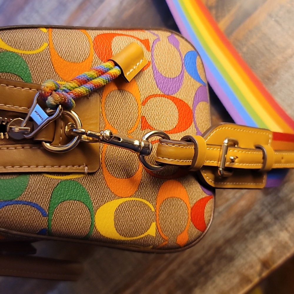 Coach Rowan Satchel In Rainbow Signature Canvas - Picture 10 of 10
